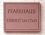 Pfarrhaus - Eingangstafel
